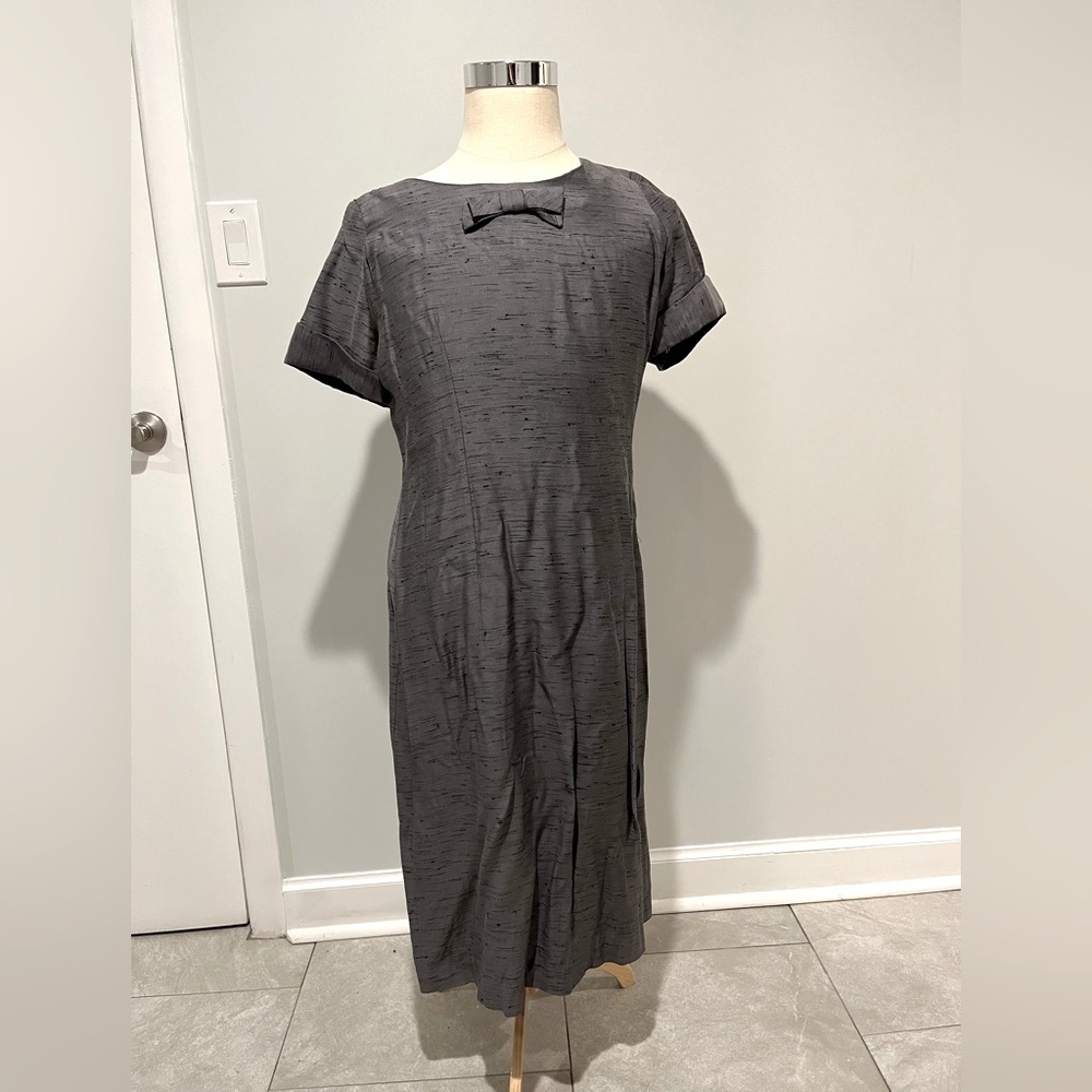 Vintage 40’s Silk Straight Skirt Midi Dress